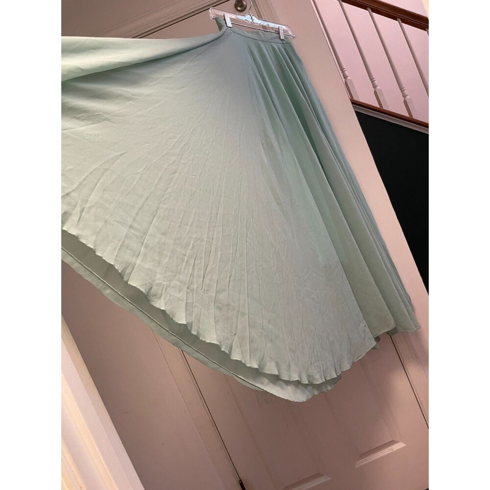 Y2K Fairycore Sage Green Chiffon Maxi Skirt Boho Cottagecore Flowy Romantic - Picture 2 of 5